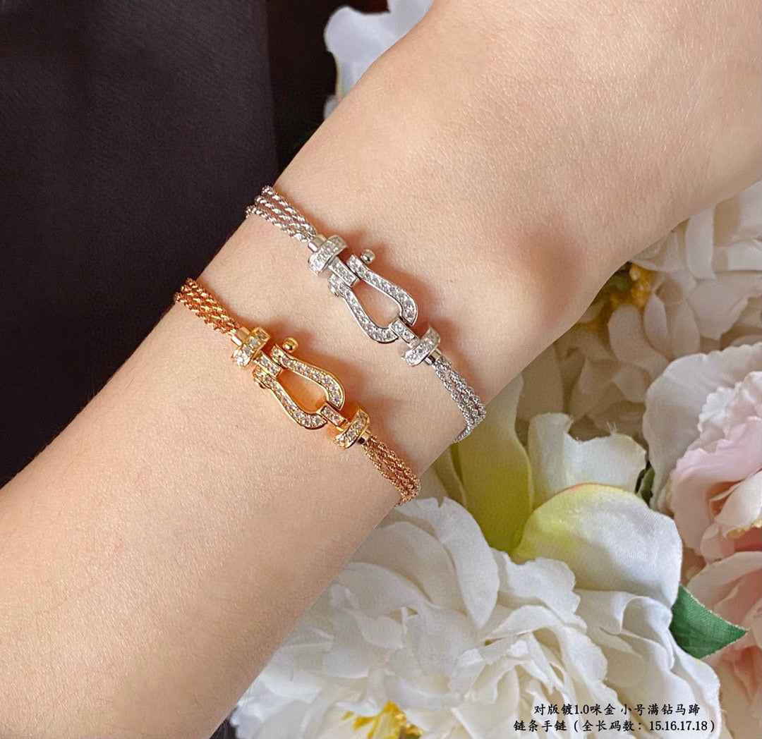[Vellora-Opalyn]FORCE SMALL HORSESHOE  DIAMOND CHAIN ROPE BRACELET