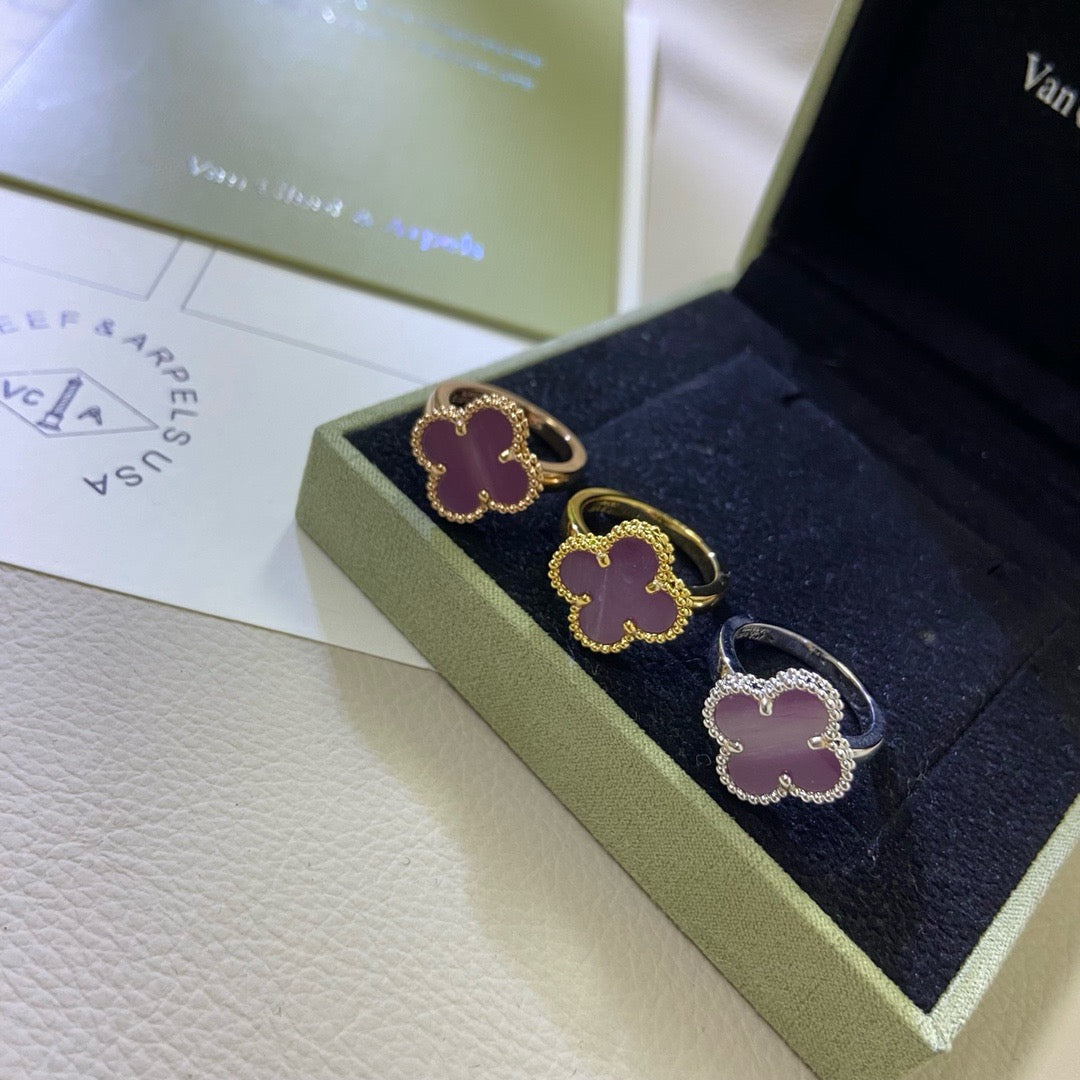 [Vellora-Opalyn]CLOVER  PURPLE VIOLET RING