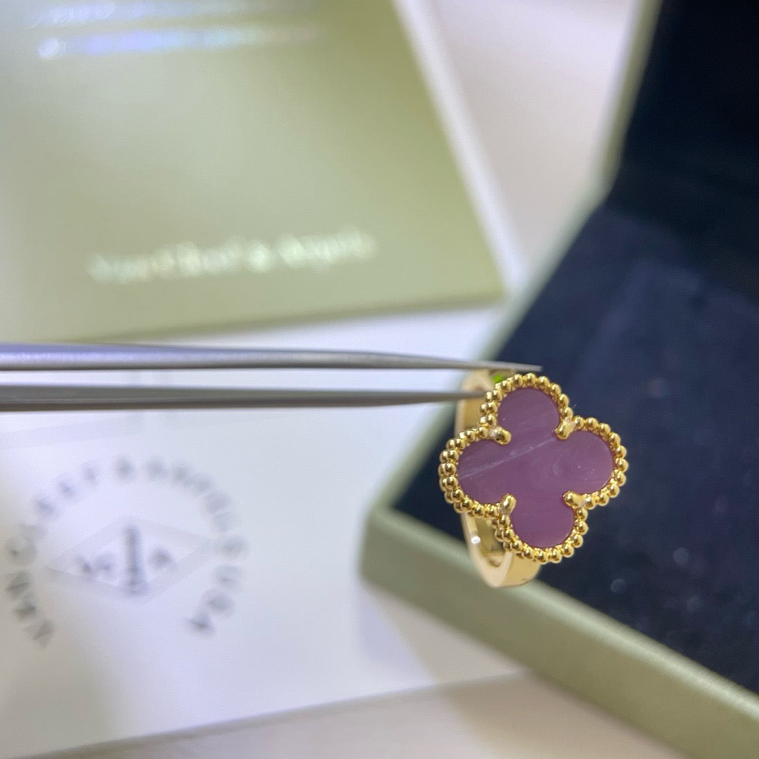 [Vellora-Opalyn]CLOVER  PURPLE VIOLET RING