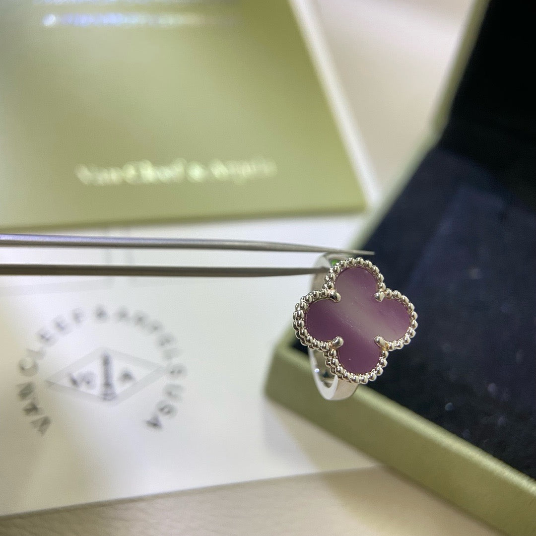 [Vellora-Opalyn]CLOVER  PURPLE VIOLET RING