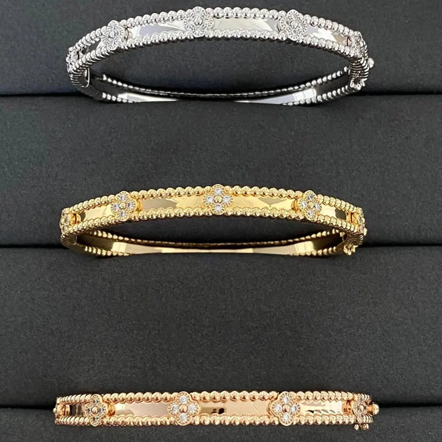 [Vellora-Opalyn]CLOVER BRACELET 4MM DIAMONDS