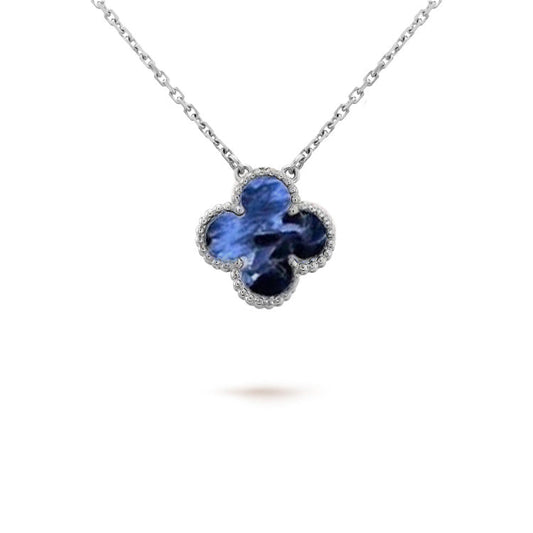 [Vellora-Opalyn]CLOVER 15MM PIETERSITE NECKLACE SILVER