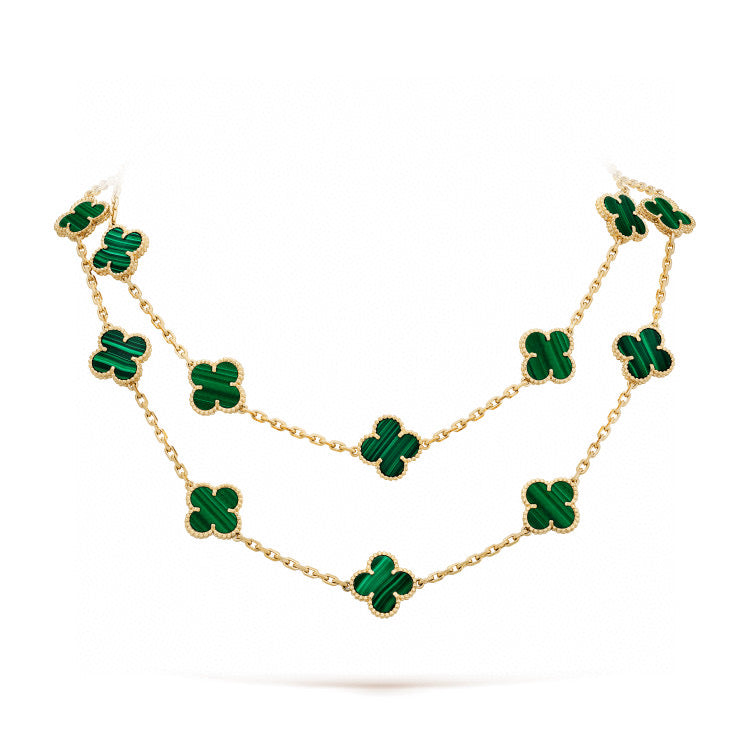 [Vellora-Opalyn]CLOVER 20 MOTIFS MALACHITE GOLD