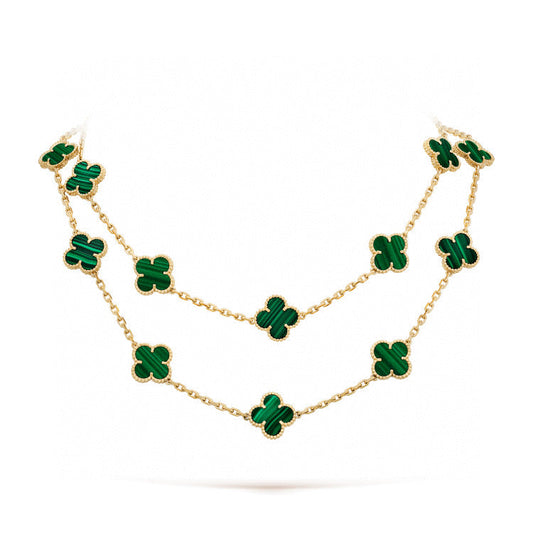 [Vellora-Opalyn]CLOVER 20 MOTIFS MALACHITE GOLD