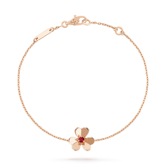[Vellora-Opalyn]FRIVOLE GOLD FLOWER PINK MALACHITE BRACELET
