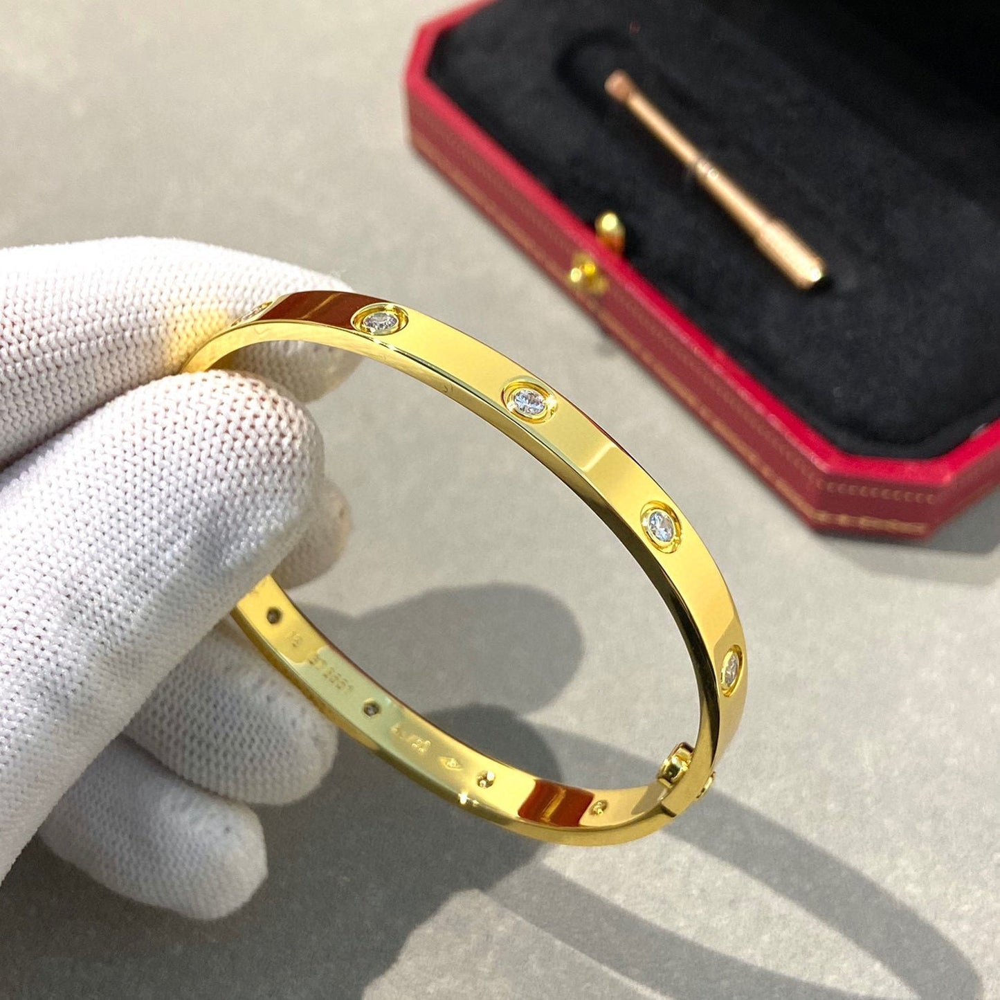 [Vellora-Opalyn]LOVE BRACELET 6.1MM 10 DIAMONDS
