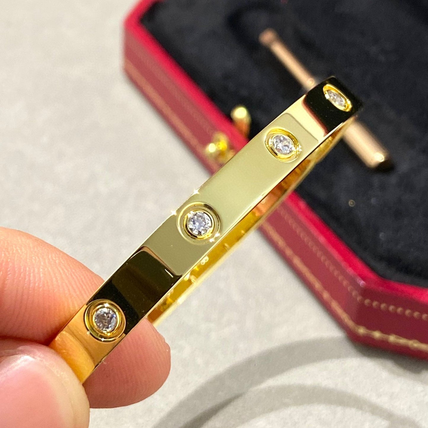 [Vellora-Opalyn]LOVE BRACELET 6.1MM 10 DIAMONDS