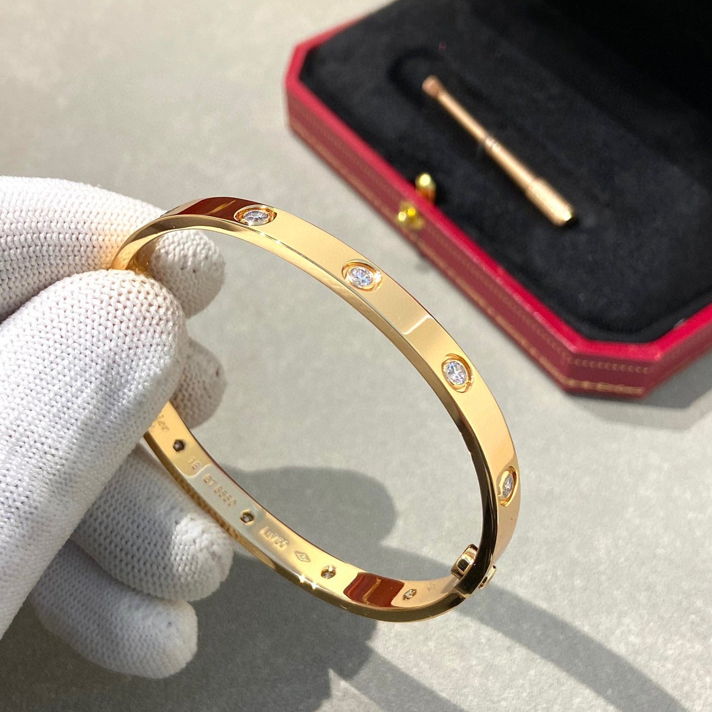 [Vellora-Opalyn]LOVE BRACELET 6.1MM 10 DIAMONDS