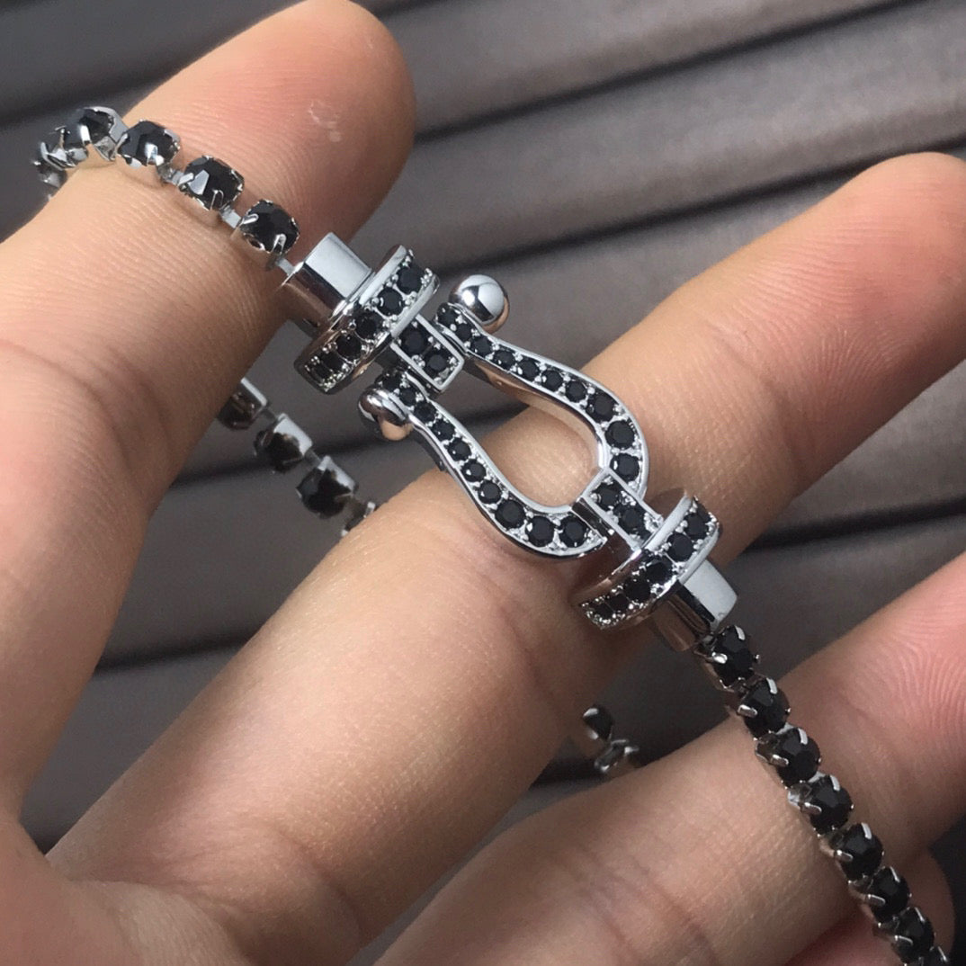 [Vellora-Opalyn]FORCE  LARGE HORSESHOE FULL DIAMOND TENNIS BRACELET