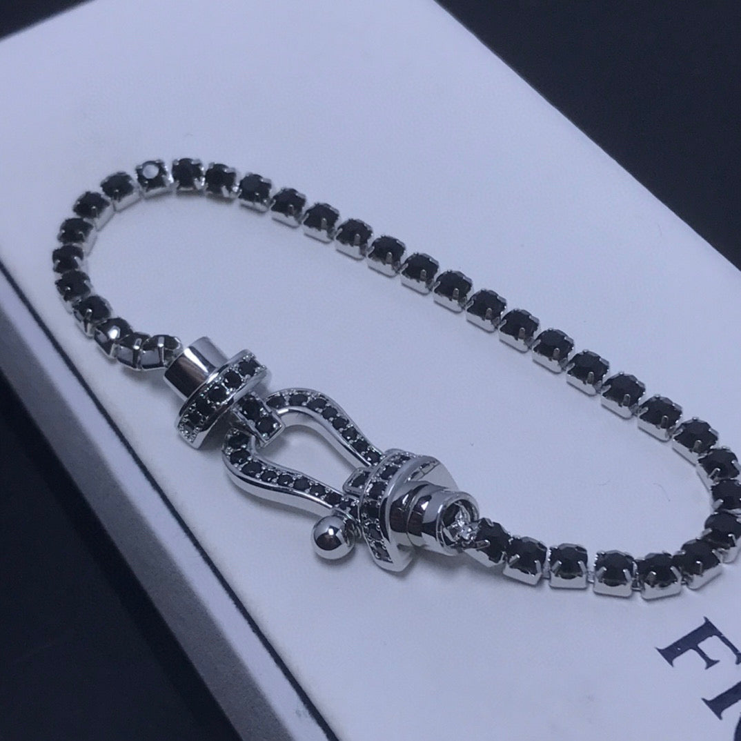 [Vellora-Opalyn]FORCE  LARGE HORSESHOE FULL DIAMOND TENNIS BRACELET