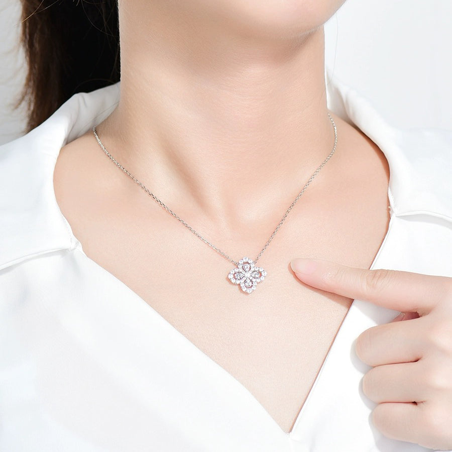[Vellora-Opalyn]LOOP NECKLACE FULL MOTIF DIAMOND 16MM MULTIPLE COLORS