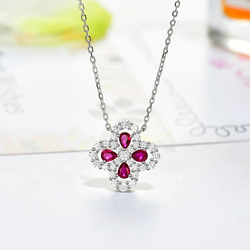[Vellora-Opalyn]LOOP NECKLACE FULL MOTIF DIAMOND 16MM MULTIPLE COLORS