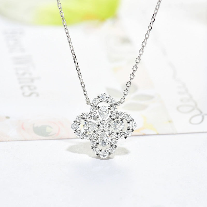 [Vellora-Opalyn]LOOP NECKLACE FULL MOTIF DIAMOND 16MM MULTIPLE COLORS