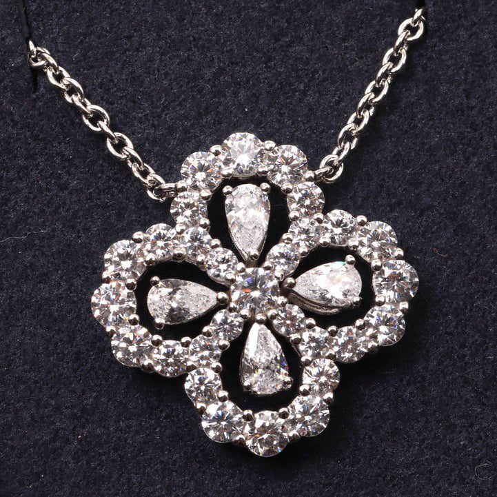 [Vellora-Opalyn]LOOP NECKLACE FULL MOTIF DIAMOND 16MM MULTIPLE COLORS