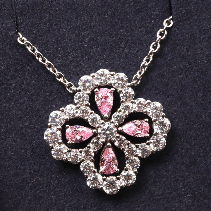 [Vellora-Opalyn]LOOP NECKLACE FULL MOTIF DIAMOND 16MM MULTIPLE COLORS