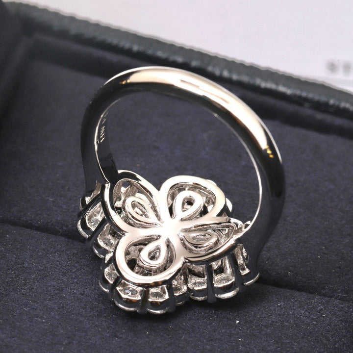 [Vellora-Opalyn]LOOP RING FULL MOTIF DIAMOND 16MM SILVE