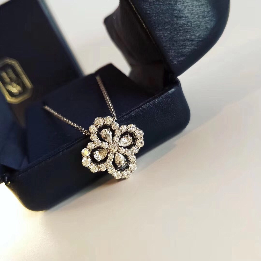 [Vellora-Opalyn]LOOP NECKLACE FULL MOTIF DIAMOND 16MM MULTIPLE COLORS