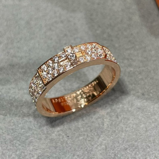 [Vellora-Opalyn]KELLY PINK GOLD DIAMOND RING
