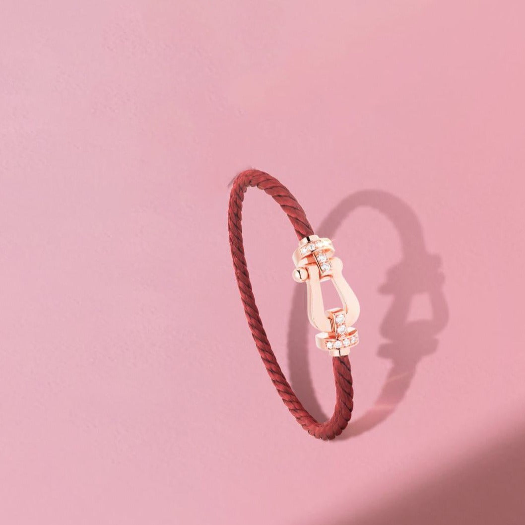[Vellora-Opalyn]FORCE 10 HALF DIAMOND PINK GOLD RED CORDERI LARGE AND MEDIUM MODEL