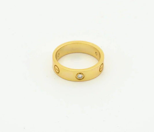 [Vellora-Opalyn]LOVE RING 4MM 1 DIAMOND GOLD