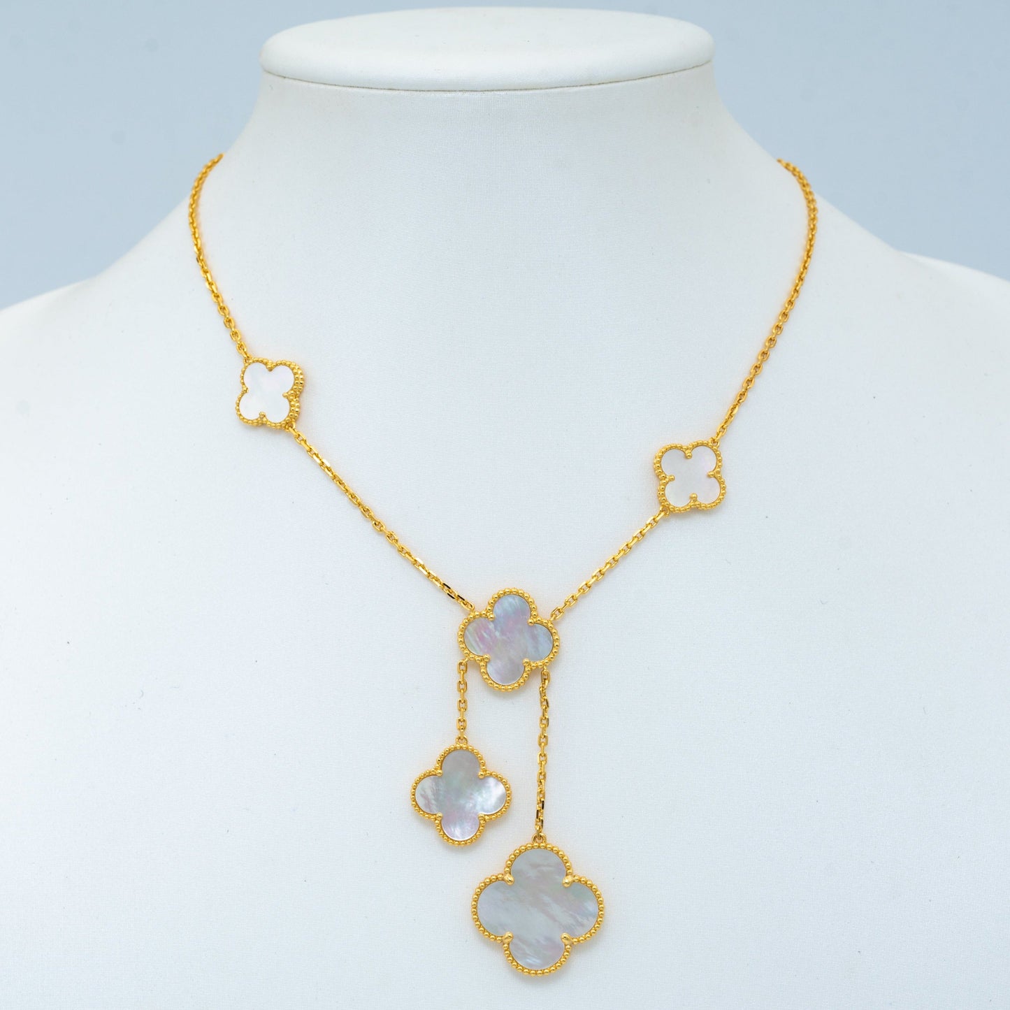 [Vellora-Opalyn]CLOVER MOTHER OF PEARL NECKLACE 6 MOTIF