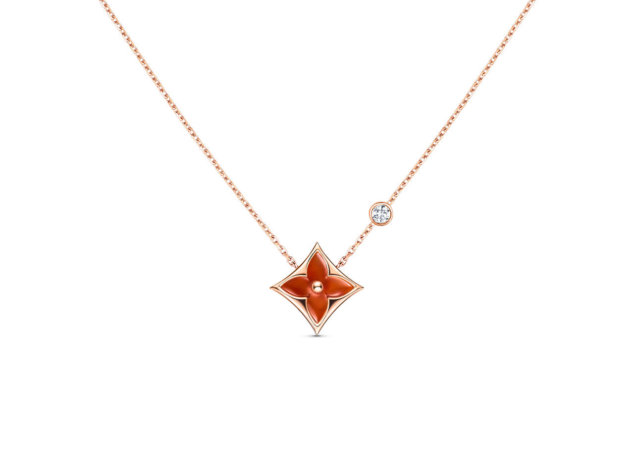 [Vellora-Opalyn]STAR NECKLACE PINK GOLD 1 DIAMOND