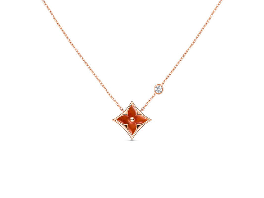 [Vellora-Opalyn]STAR NECKLACE PINK GOLD 1 DIAMOND