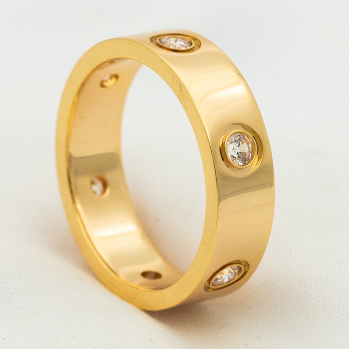 [Vellora-Opalyn]LOVE RING 5.5MM 6 DIAMONDS PINK GOLD