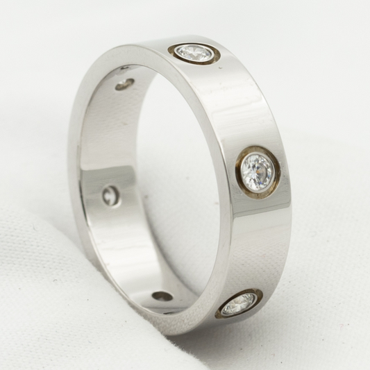 [Vellora-Opalyn]LOVE RING 5.5MM 6 DIAMONDS SILVER