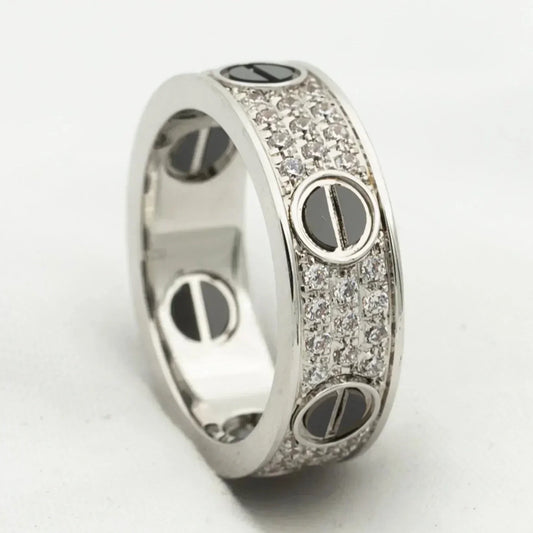[Vellora-Opalyn]LOVE RING 5.5MM DIAMONDS PAVED CERAMIC