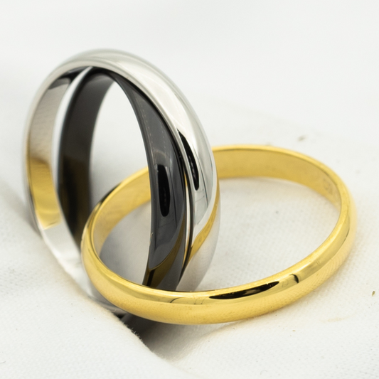 [Vellora-Opalyn]TRINITY RING BLACK GOLD SILVER