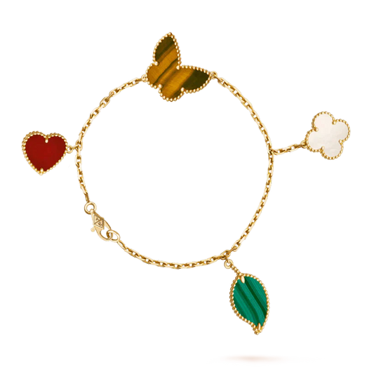 [Vellora-Opalyn]LUCKY SPRING 5 MOTIF GOLD BRACELET