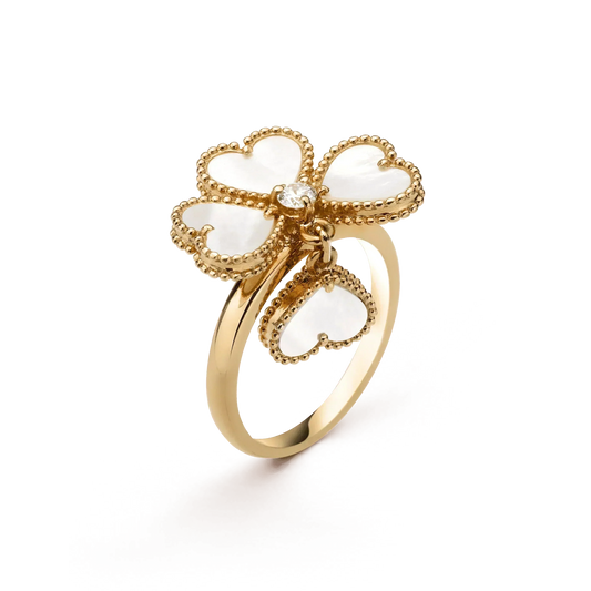 [Vellora-Opalyn]SWEET CLOVER WHITE MOP RING