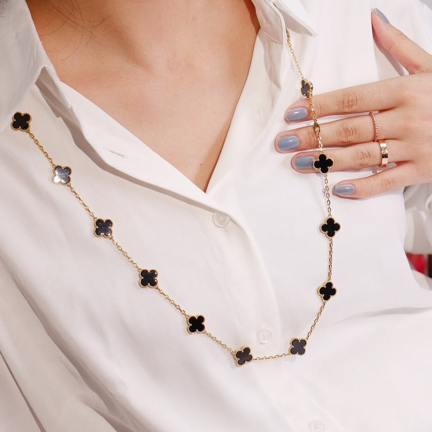 [Vellora-Opalyn]CLOVER 20 MOTIFS ONYX ROSE GOLD