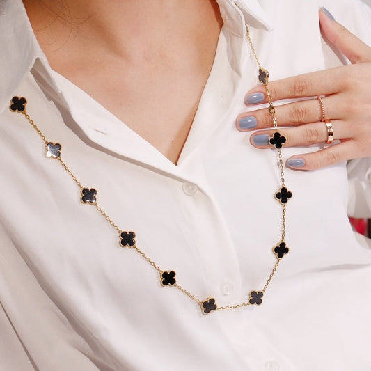 [Vellora-Opalyn]CLOVER 20 MOTIFS ONYX ROSE GOLD