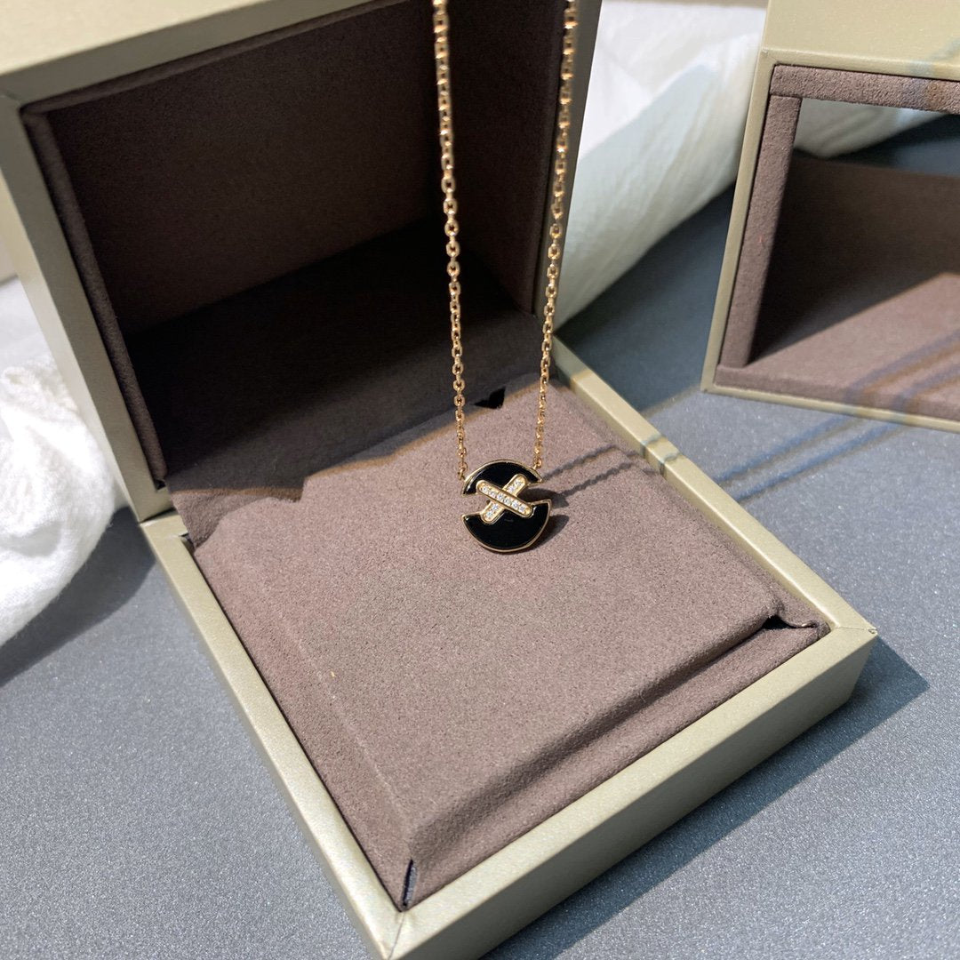 [Vellora-Opalyn]JEUX DE PINK GOLD DIAMOND NECKLACE