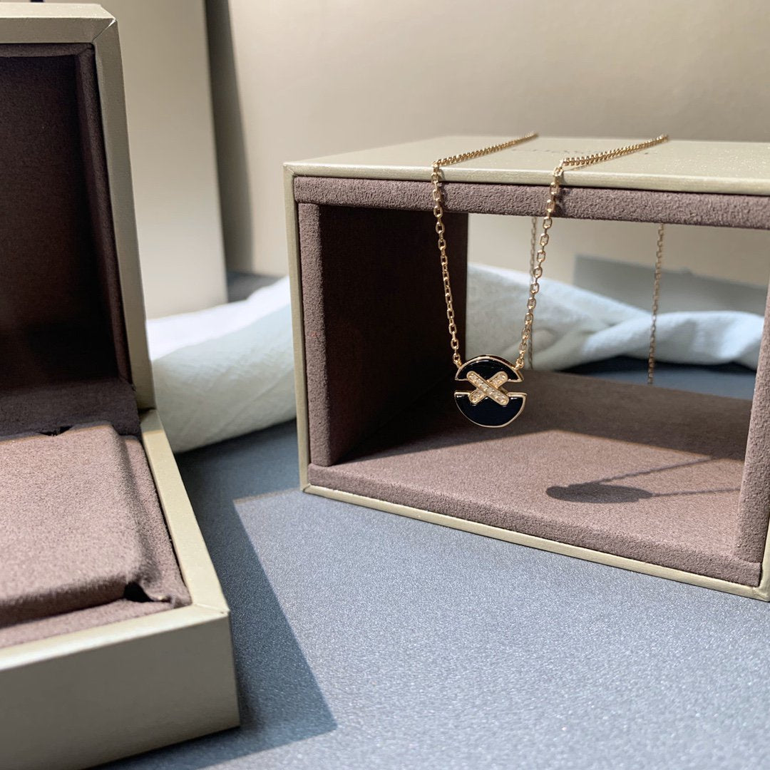 [Vellora-Opalyn]JEUX DE PINK GOLD DIAMOND NECKLACE