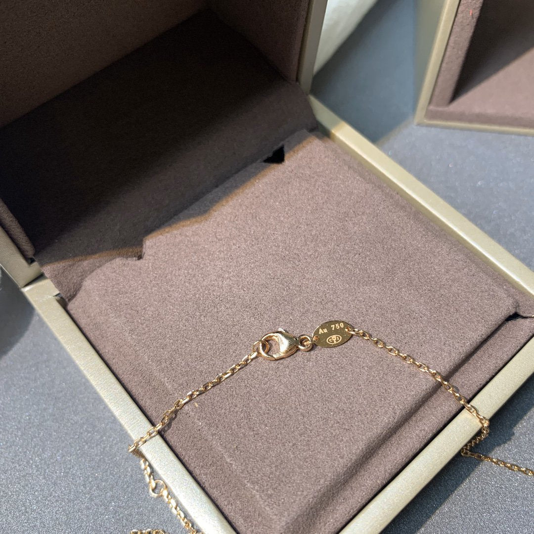 [Vellora-Opalyn]JEUX DE PINK GOLD DIAMOND NECKLACE