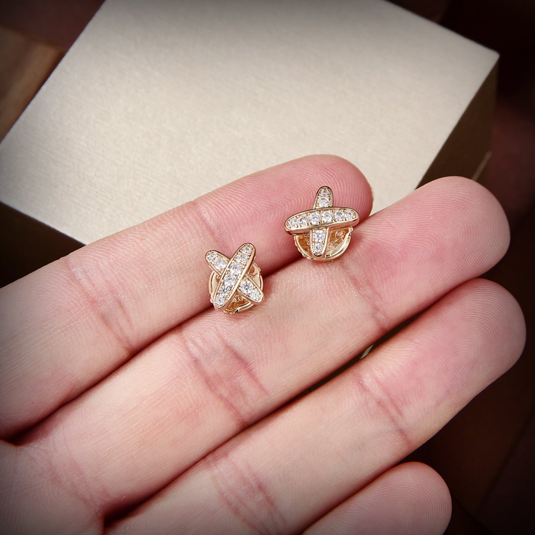 [Vellora-Opalyn]JEUX DE GOLD DIAMOND EARRINGS