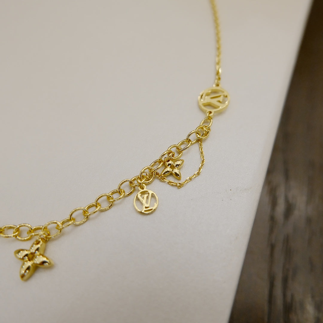 [Vellora-Opalyn]BLOOMING SUPPLE NECKLACE BRASS