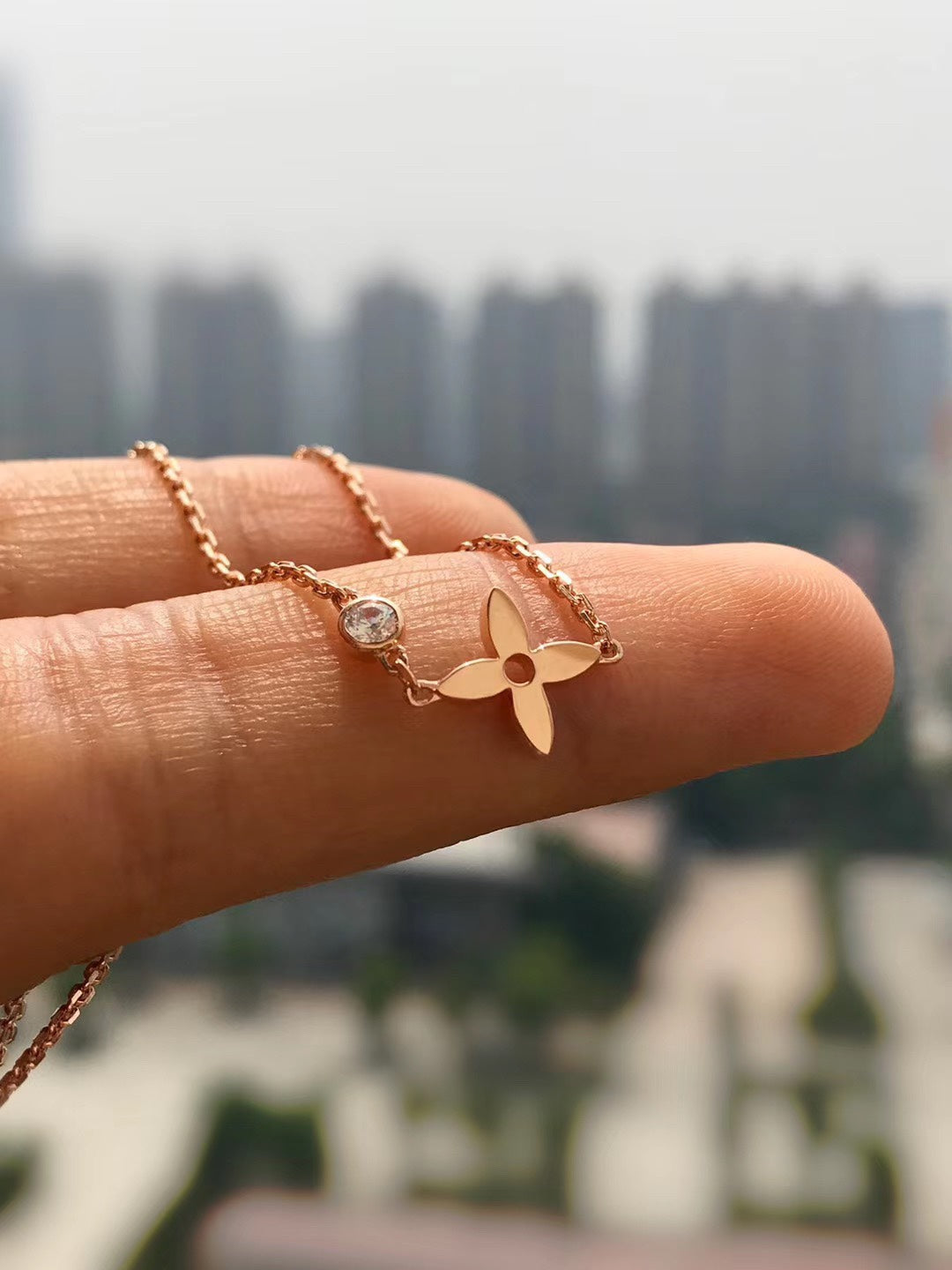 [Vellora-Opalyn]BLOSSOM PENDANT PINK GOLD AND DIAMOND