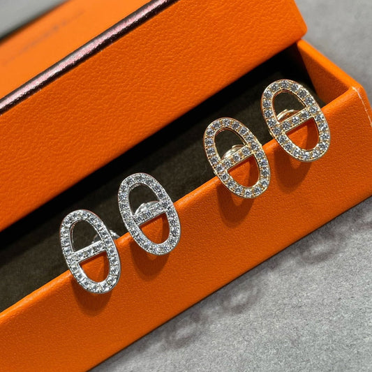 [Vellora-Opalyn]HM FULL DIAMOND PIG NOSE STUD EARRINGS