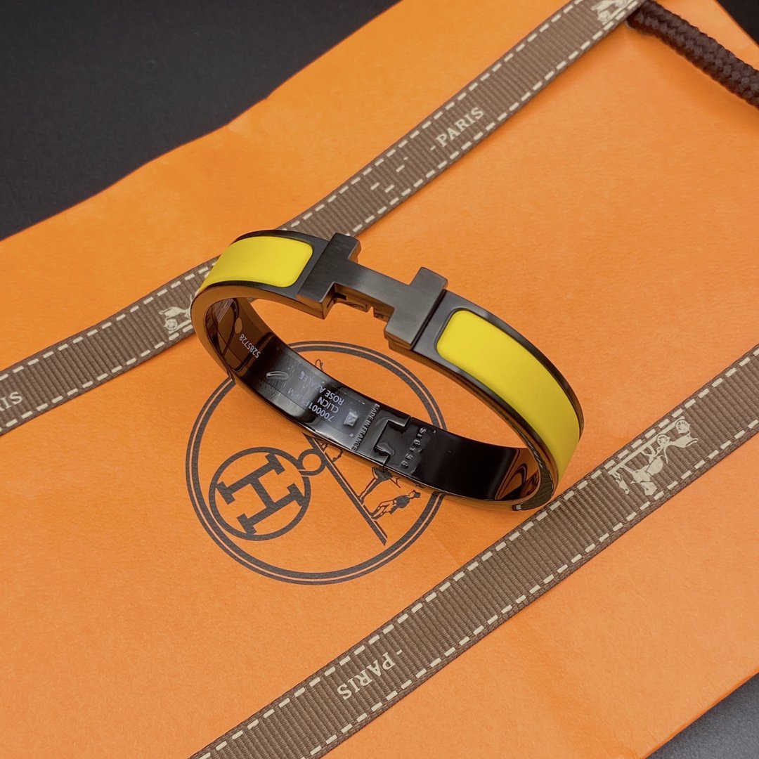 [Vellora-Opalyn]CLIC HM SO BLACK YELLOW BRACELET