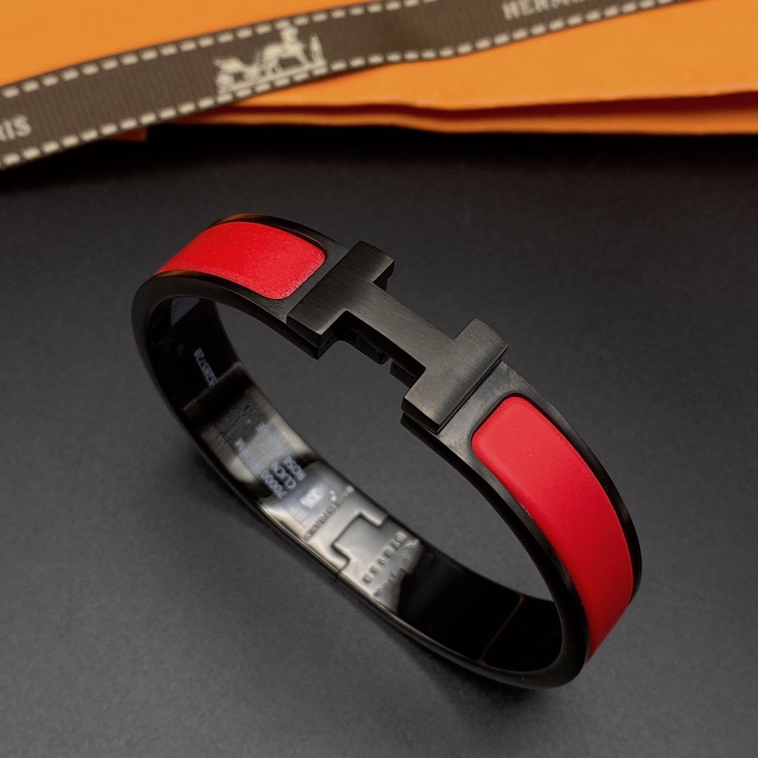 [Vellora-Opalyn]CLIC HM SO BLACK RED BRACELET