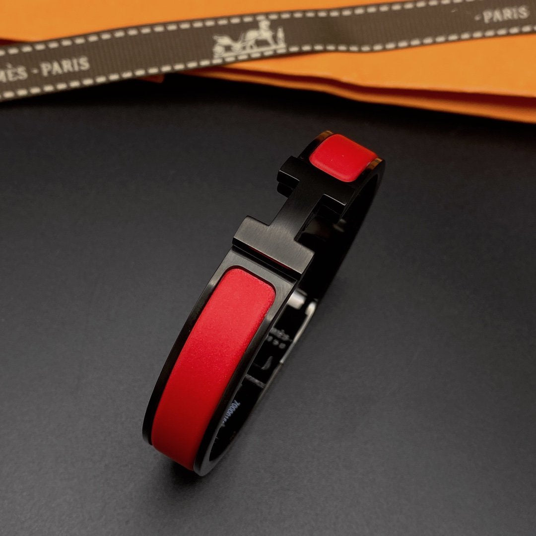 [Vellora-Opalyn]CLIC HM SO BLACK RED BRACELET