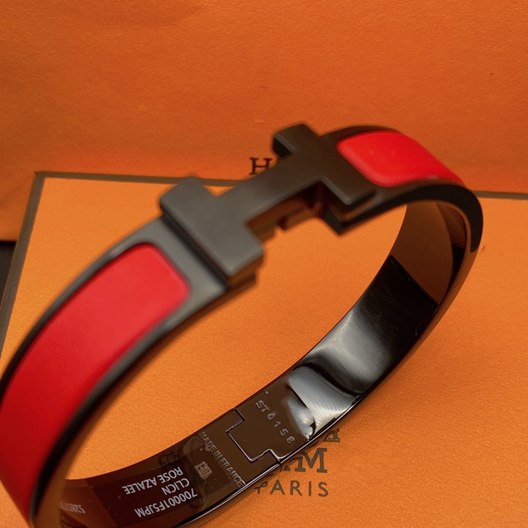 [Vellora-Opalyn]CLIC HM SO BLACK RED BRACELET