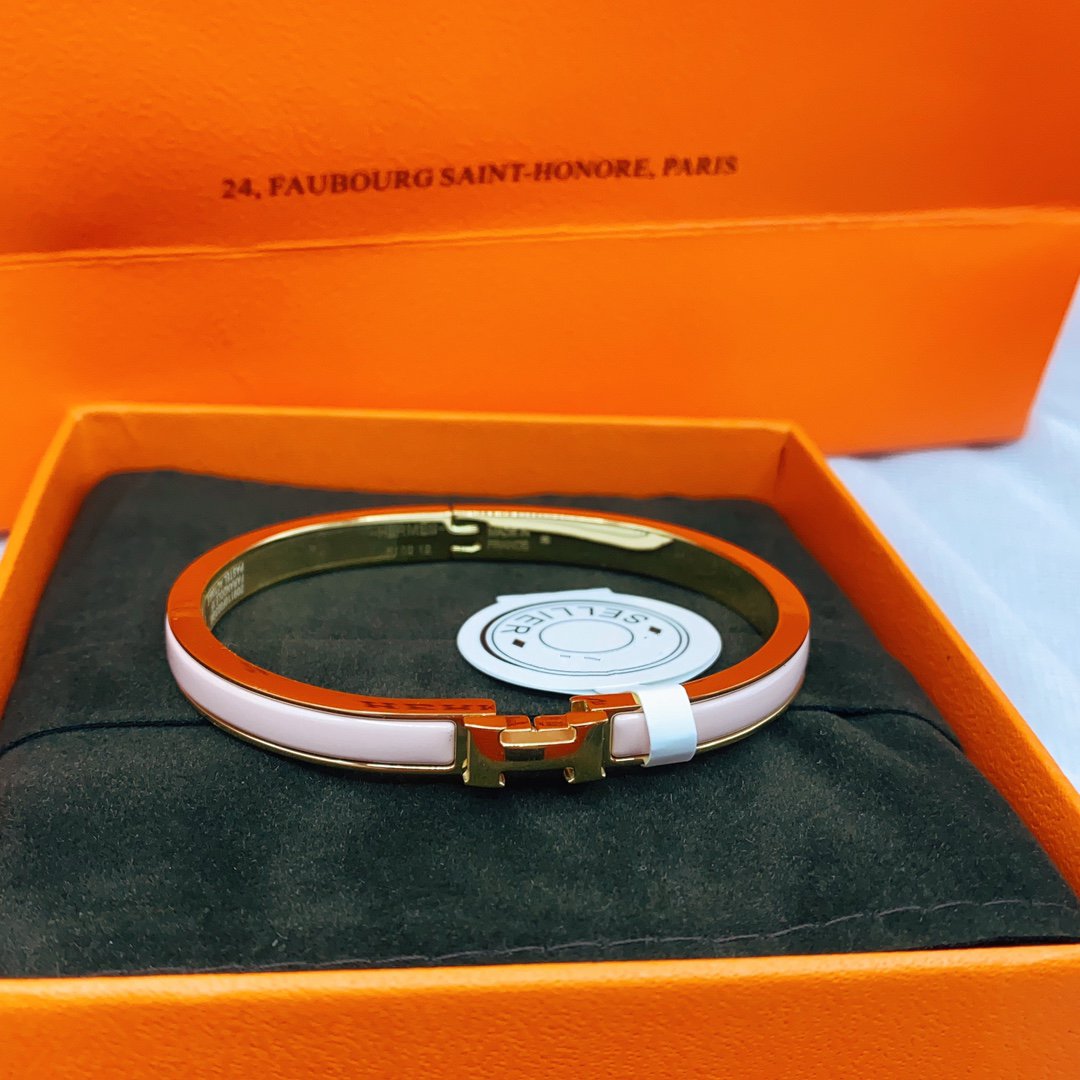 [Vellora-Opalyn]CLASSIC HM CLIC  PINK 8MM ENAMEL BRACELET