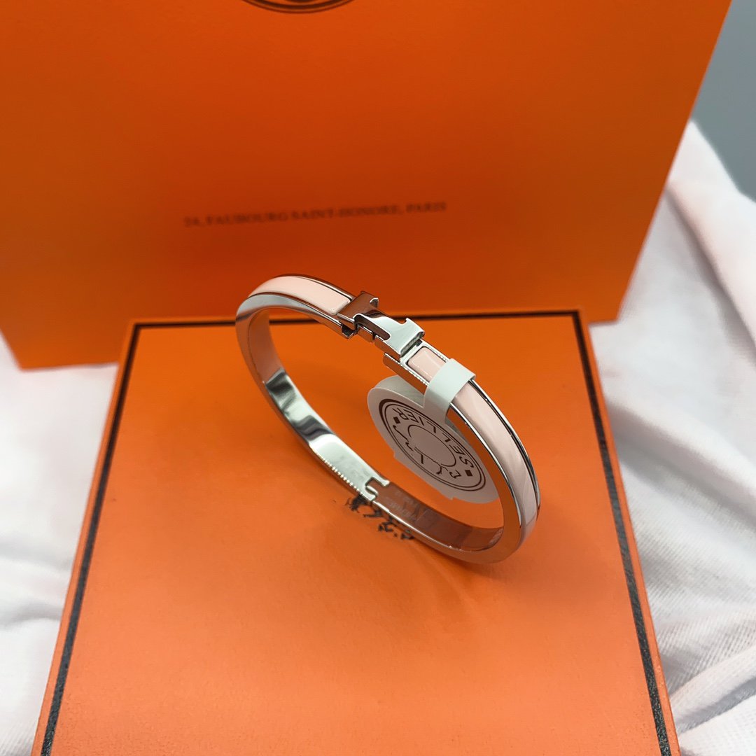 [Vellora-Opalyn]CLASSIC HM CLIC  PINK 8MM ENAMEL BRACELET