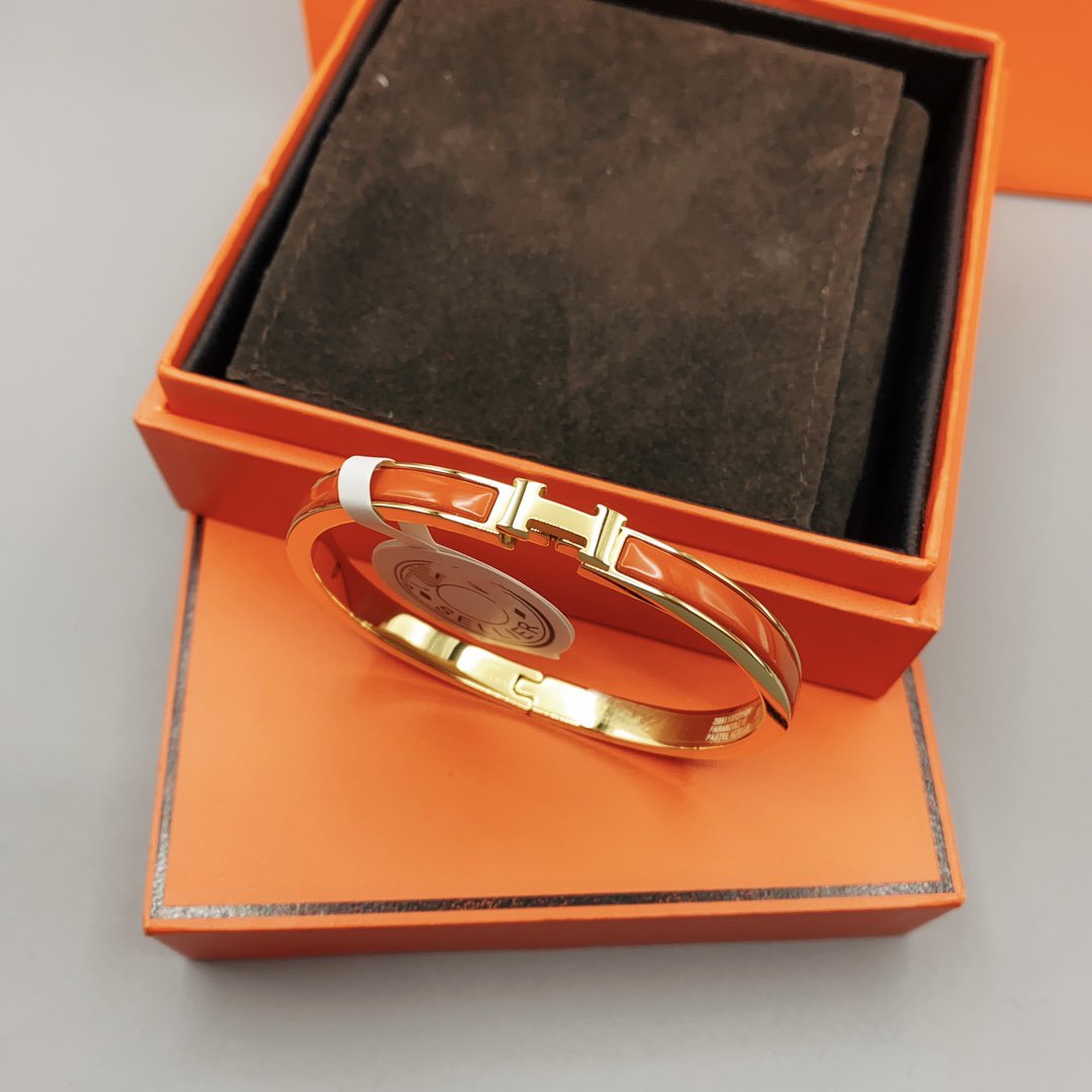 [Vellora-Opalyn]CLASSIC HM CLIC RED 8MM ENAMEL BRACELET