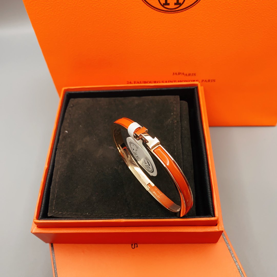 [Vellora-Opalyn]CLASSIC HM CLIC RED 8MM ENAMEL BRACELET